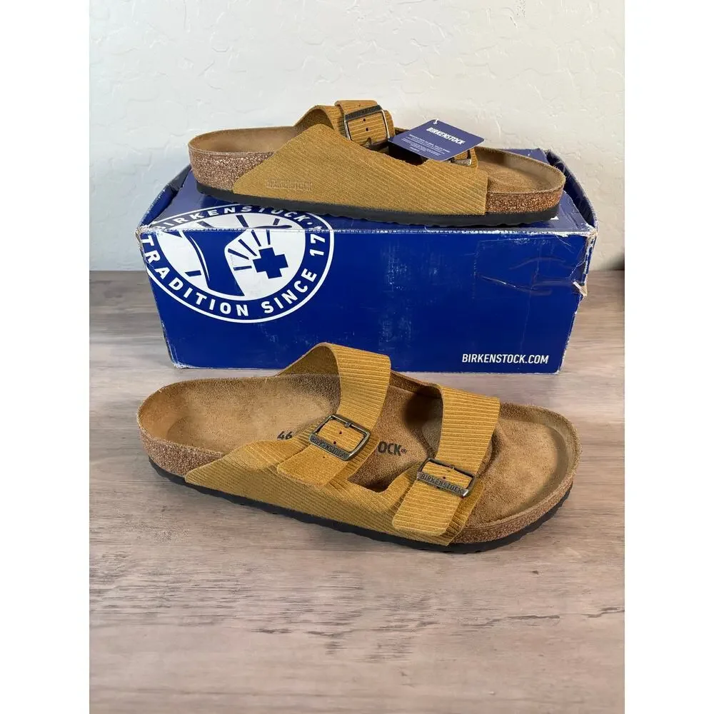 Birkenstock Arizona BS Corduroy Cork Brown Tan Size 46 US Men's 13‎ NEW in Box